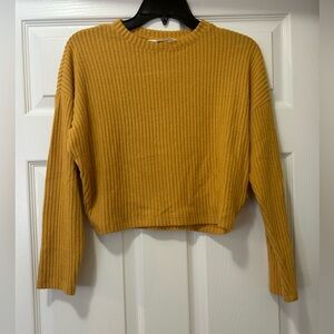 H&M Mustard Yellow Ribbed Knit Sweater